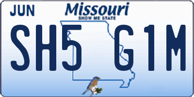 MO license plate SH5G1M