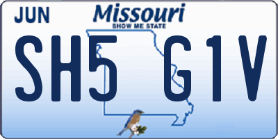 MO license plate SH5G1V