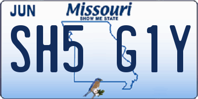 MO license plate SH5G1Y
