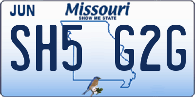 MO license plate SH5G2G