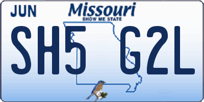 MO license plate SH5G2L