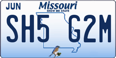 MO license plate SH5G2M