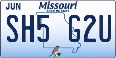 MO license plate SH5G2U