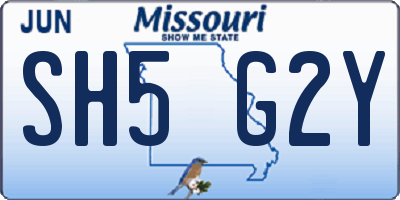 MO license plate SH5G2Y