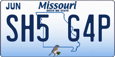 MO license plate SH5G4P