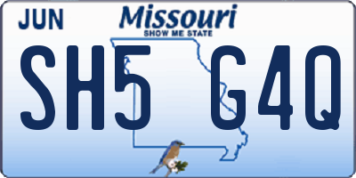 MO license plate SH5G4Q