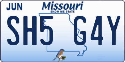 MO license plate SH5G4Y
