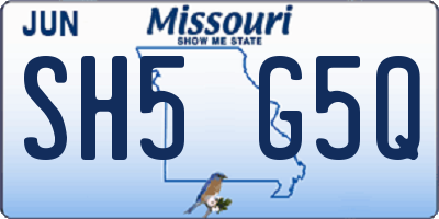 MO license plate SH5G5Q