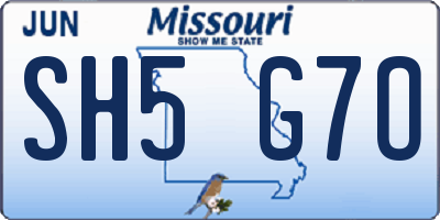 MO license plate SH5G7O