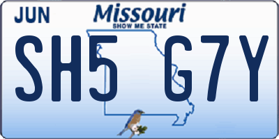 MO license plate SH5G7Y