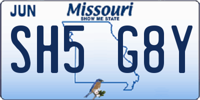MO license plate SH5G8Y