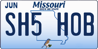 MO license plate SH5H0B
