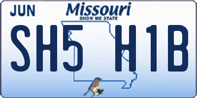 MO license plate SH5H1B