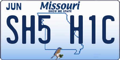 MO license plate SH5H1C