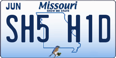 MO license plate SH5H1D