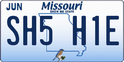 MO license plate SH5H1E