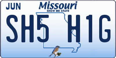 MO license plate SH5H1G