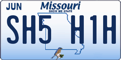 MO license plate SH5H1H