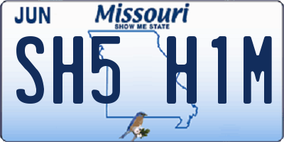 MO license plate SH5H1M