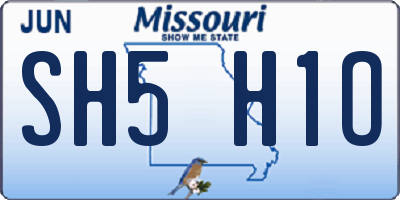 MO license plate SH5H1O