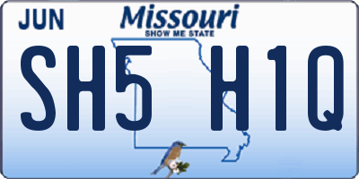 MO license plate SH5H1Q