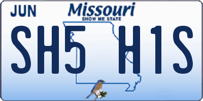 MO license plate SH5H1S