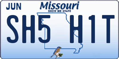 MO license plate SH5H1T