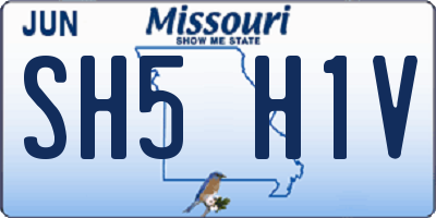 MO license plate SH5H1V