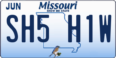 MO license plate SH5H1W