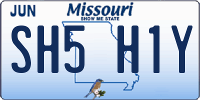 MO license plate SH5H1Y