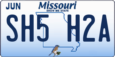 MO license plate SH5H2A