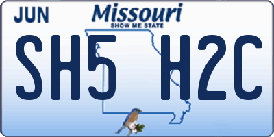 MO license plate SH5H2C