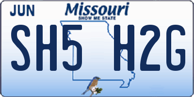 MO license plate SH5H2G