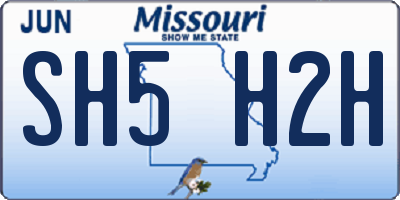 MO license plate SH5H2H