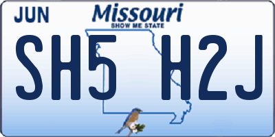 MO license plate SH5H2J