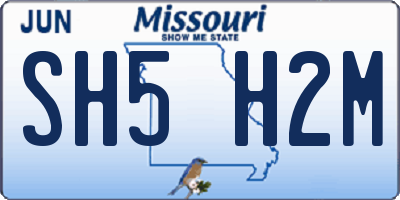 MO license plate SH5H2M