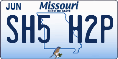 MO license plate SH5H2P