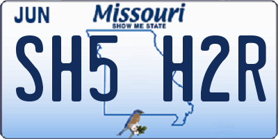 MO license plate SH5H2R
