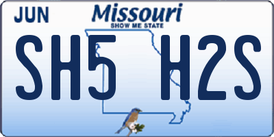 MO license plate SH5H2S
