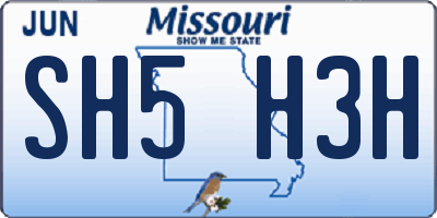 MO license plate SH5H3H