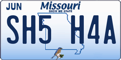 MO license plate SH5H4A