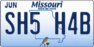 MO license plate SH5H4B