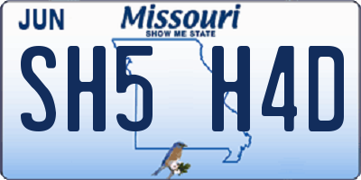 MO license plate SH5H4D