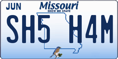 MO license plate SH5H4M
