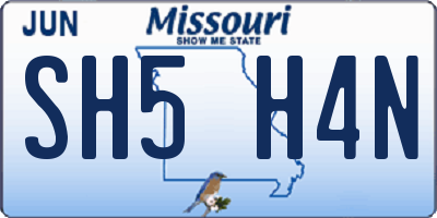 MO license plate SH5H4N