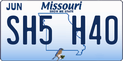 MO license plate SH5H4O
