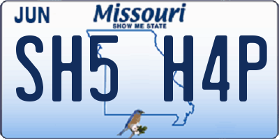 MO license plate SH5H4P