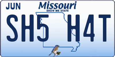 MO license plate SH5H4T