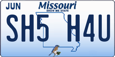 MO license plate SH5H4U