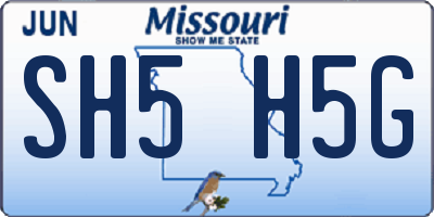 MO license plate SH5H5G